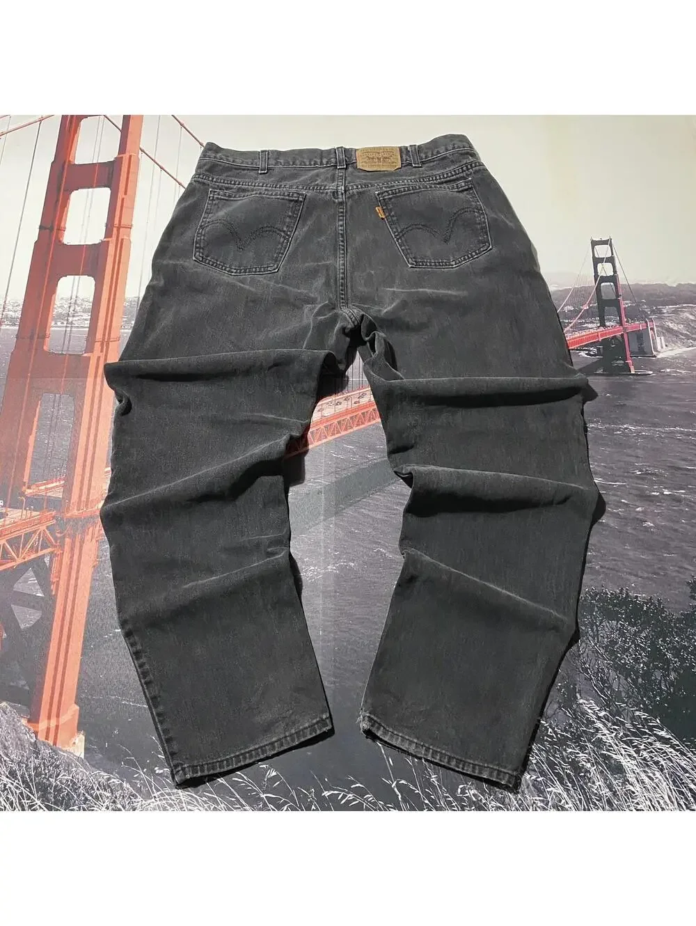 Levi's Jeans Men's 38x32 Black Denim Orange Tab Faded Black Fits (36x31) Canada - Picture 2 of 6